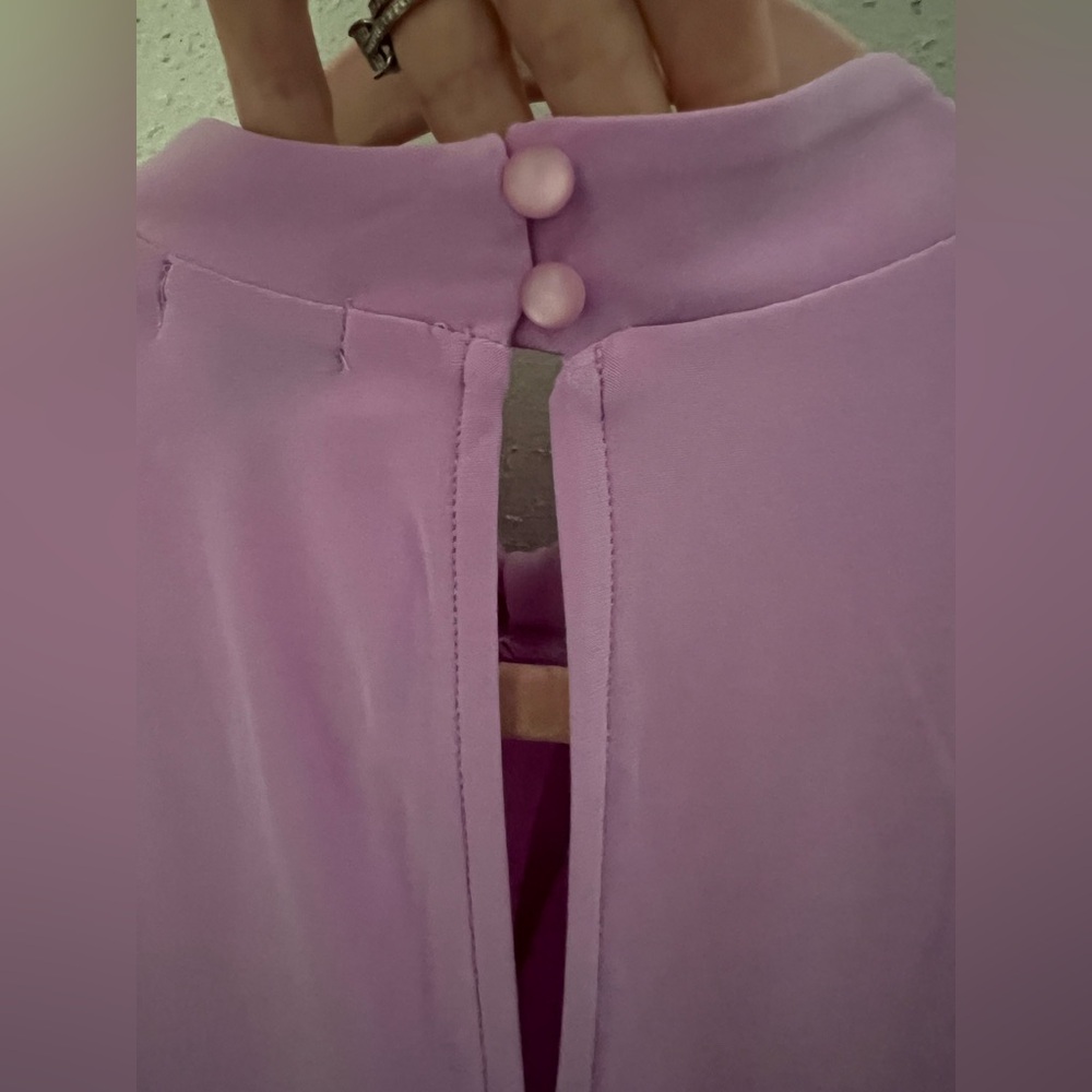 Halogen Light Purple Twist Top High Neck Sleeveless Blouse Size XS - Picture 3 of 6